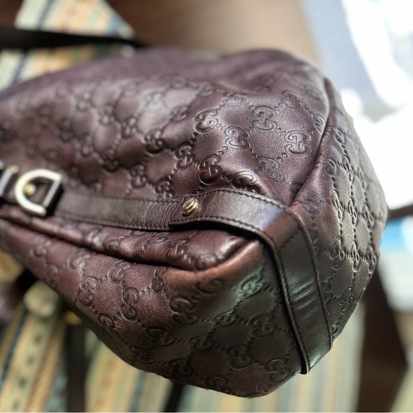 GUCCI 🤎☀️🤎 Authentic Abbey Guccissima Diagonal GG Hobo - Picture 13 of 16